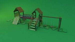 Casinha de Madeira para Playground - CASINHA LIMEIRA
